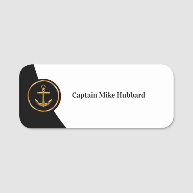 Classy Boat Captain Theme Name Tags (Front)