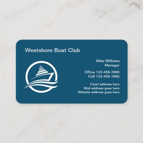 Classy Boat Club Logo Design Business Cards