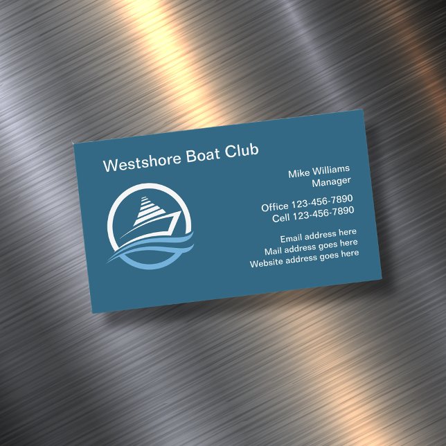 Classy Boat Club Magnetic Business Cards (Creator Uploaded)