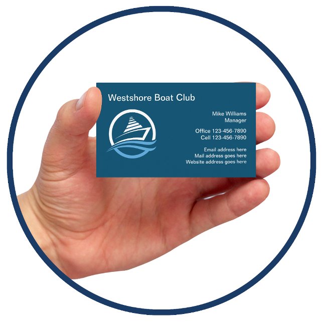 Classy Boat Club Theme Business Cards (Creator Uploaded)