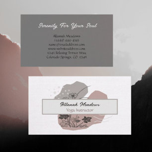 Classy Boho Linen Look Meditative Business Card