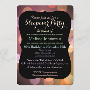 Classy Bokeh lights texture Graduation party Invitation