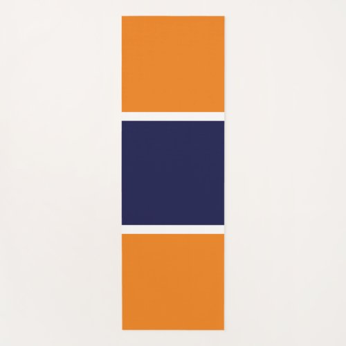 Classy Bold Navy Blue Orange Wide Color Blocks Yoga Mat