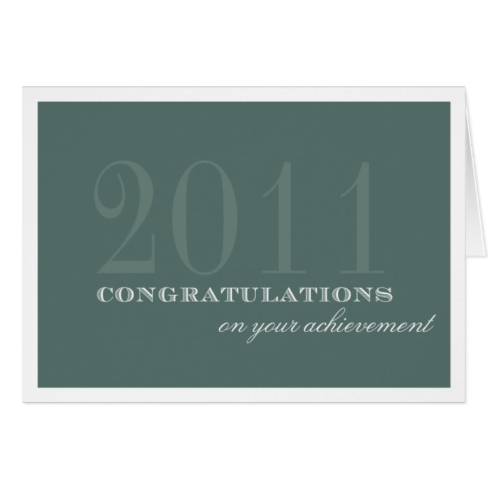 Classy border green congratulation achievement cards