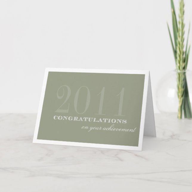 Classy border taupe congratulation achievement card (Front)