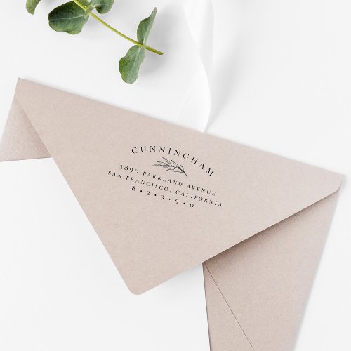 Classy Botanical Branch Family Name Return Address Self_inking Stamp