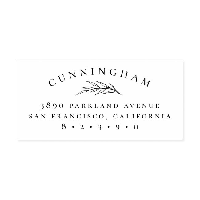 Classy Botanical Branch Family Name Return Address Self-inking Stamp