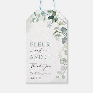 Classy Botanical Eucalyptus Greenery Wedding Favor Gift Tags
