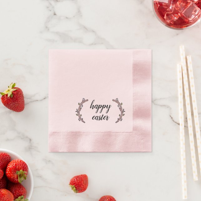 Classy Botanical Happy Easter Napkins (Insitu)