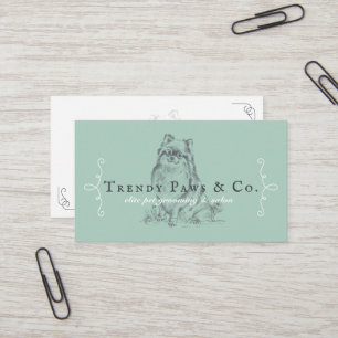 Classy Boutique Style Pet Salon Pomeranian Dog Business Card