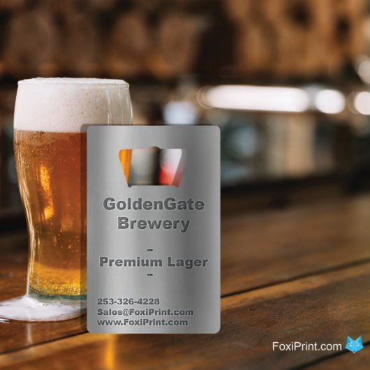 Classy Brewer's Stainless Steel Business Cards (Back)