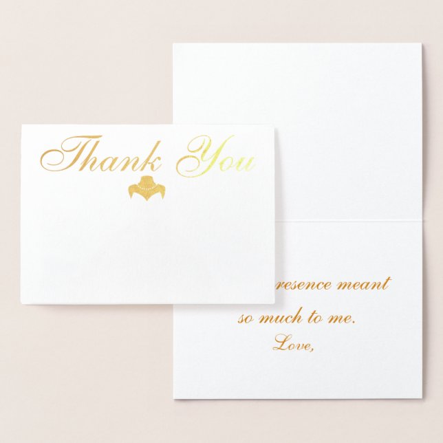 Classy bridal shower attendance foil card (Display)