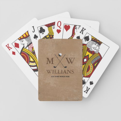 Classy Brown 2_initialsname Poker Cards