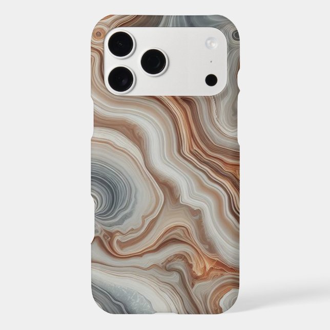 Classy Brown Beige Amber Gray Quartz Agate Pattern Iphone Case (Back)