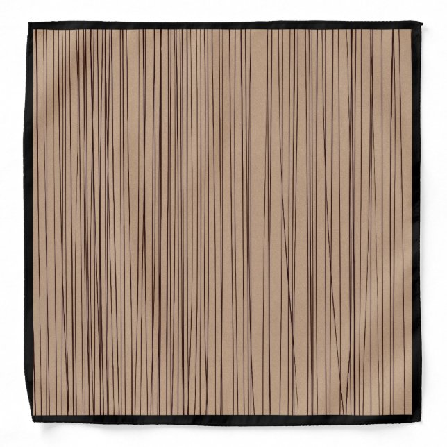 Classy Brown & Black Thin Stripe Fashion Pattern Bandana (Front)