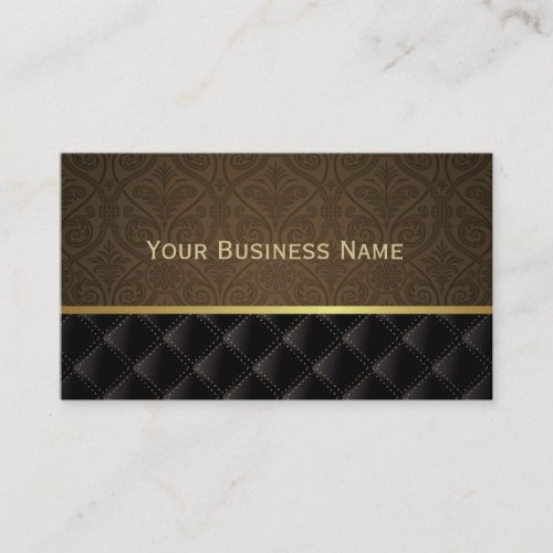 Classy Brown Damask Business Card