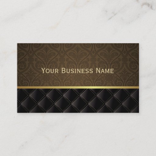 Customizable Classy Brown Damask Business Card