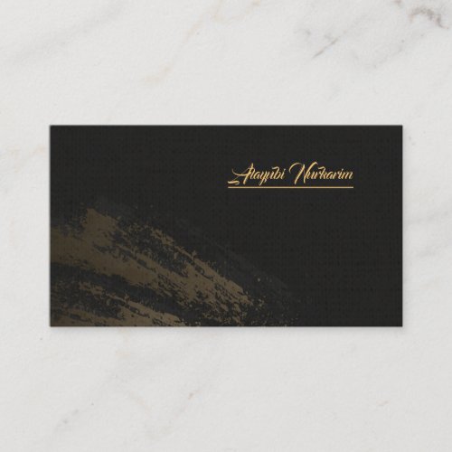 Classy Brown on Textured Black Business Card