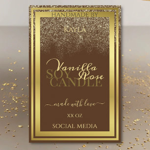 Classy Brown Product Packaging Labels Gold Frame