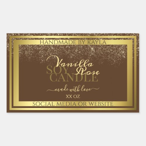 Classy Brown Product Packaging Labels Gold Frame