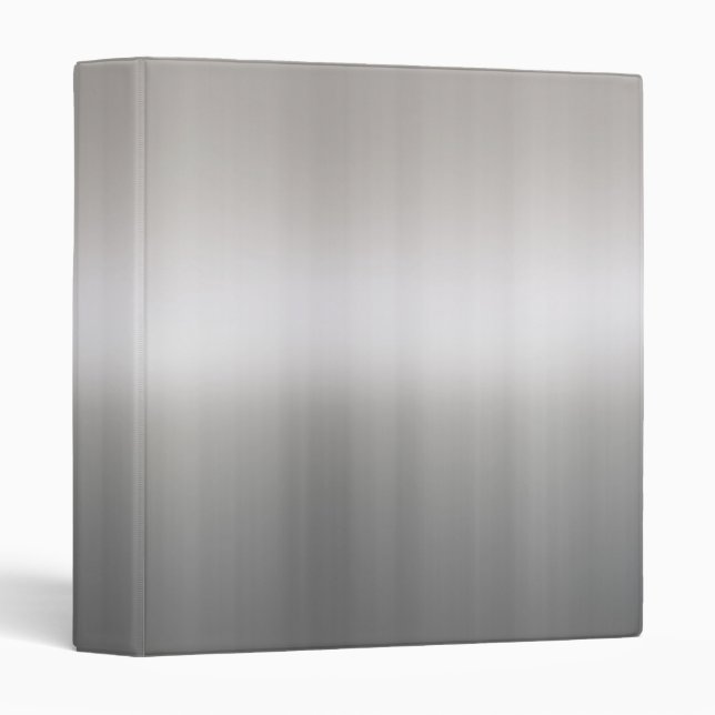 Classy Brushed Aluminum 3 Ring Binder (Front/Spine)