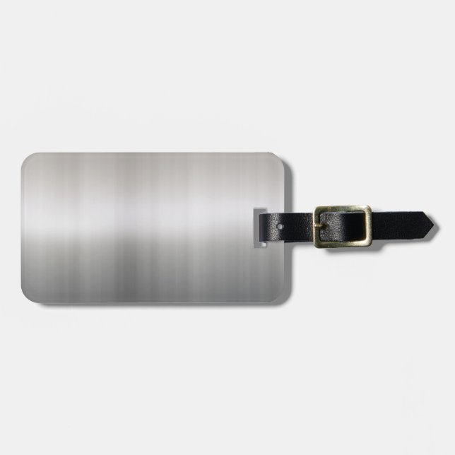 Classy Brushed Aluminum Luggage Tag (Front Horizontal)