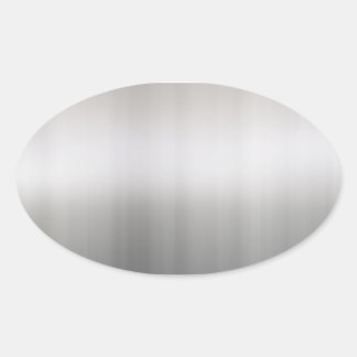 Classy Brushed Aluminum Oval Sticker