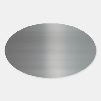 Classy Brushed Metal Textured Oval Sticker