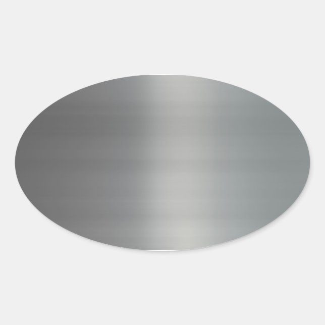Classy Brushed Metal Textured Oval Sticker (Front)