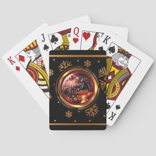 Classy Budget Christmas Theme Stocking Stuffer  Poker Cards (Back)