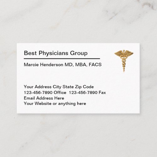 Classy Budget Medical Doctor Business Cards
