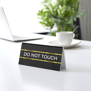 Classy Bulk Do Not Touch Tent Style Desk Signs