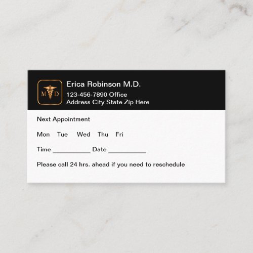 Classy Bulk Medical Appointment Business Cards
