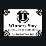 Classy Bunco Table Card #1<br><div class="desc">Classy looking table card will give an elegant touch to your wedding, anniversary, fundraiser, dance, seminar, convention, dinner, corporate, business, graduation, retirement, shower, tea, luncheon, Bunco night, or other special event. Font size, font style and font color can be changed to fit your own color theme. Add your own date,...</div>