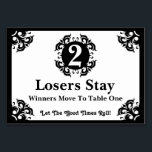 Classy Bunco Table Card #2<br><div class="desc">Classy looking table card will give an elegant touch to your wedding, anniversary, fundraiser, dance, seminar, convention, dinner, corporate, business, graduation, retirement, shower, tea, luncheon, Bunco night, or other special event. Font size, font style and font color can be changed to fit your own color theme. Add your own date,...</div>