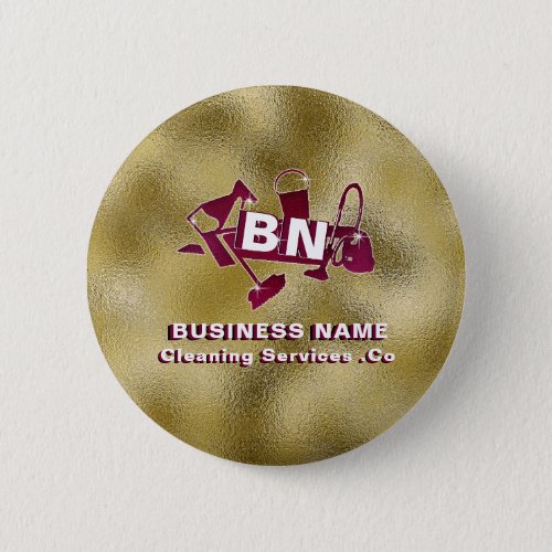 Classy Burgundy Cleaning Services Custom Trendy Button