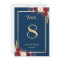 Classy Burgundy Floral Gold Navy Blue Table Number