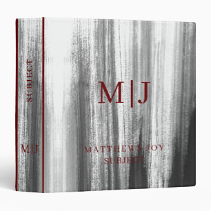 Classy burgundy & gray personalized binder