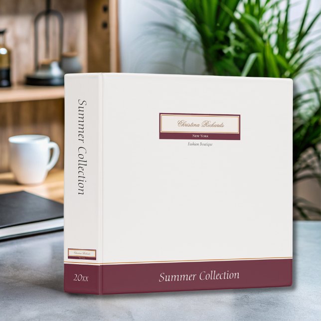 Classy Burgundy Ivory 3 Ring Binder (Creator Uploaded)