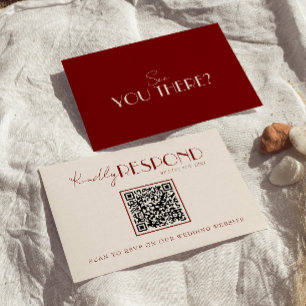 Classy Burgundy Ivory Old Money Timeless Wedding RSVP Card