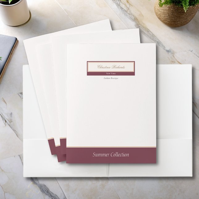 Classy Burgundy Ivory Pocket Folder (Creator Uploaded)