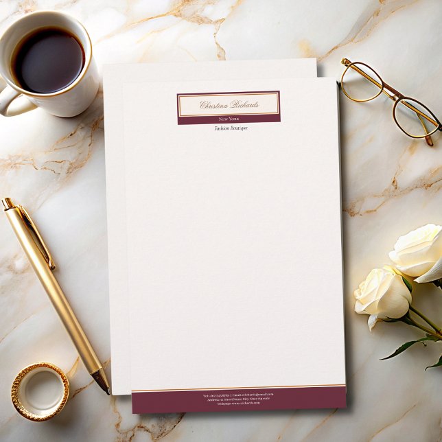 Classy Burgundy Ivory Stationery (Creator Uploaded)