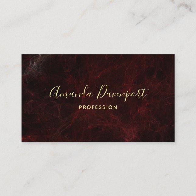 Classy Burgundy Marble Abstract Background Business Card (Front)