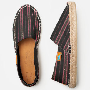 Classy Burgundy Red and Black Stripe Ubuntu Espadrilles