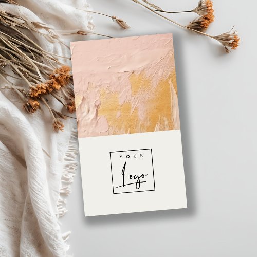 Classy Bush Pink Gold Oil Paint Texture Logo Business Card