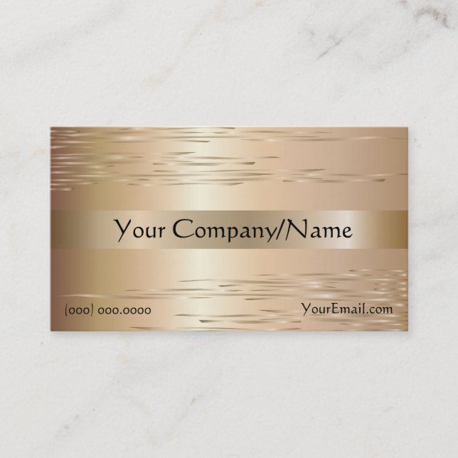 Classy Business Card Metallic Bronze Simple (Front)