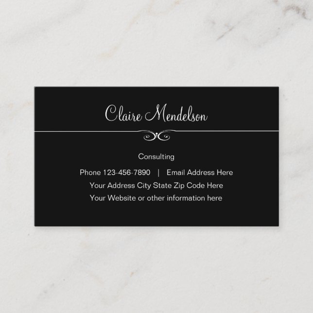 Classy Business Consultant Business Card (Front)