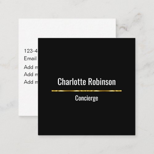 Classy Business or Personal Concierge Square Business Card