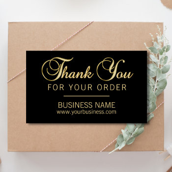 Classy Business Professional Thank You Gold Black Rectangular Sticker by MonogrammedShop at Zazzle