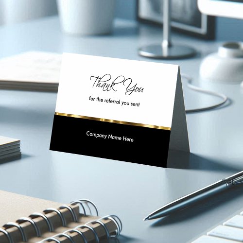 Classy Business Referral Thank You Cards